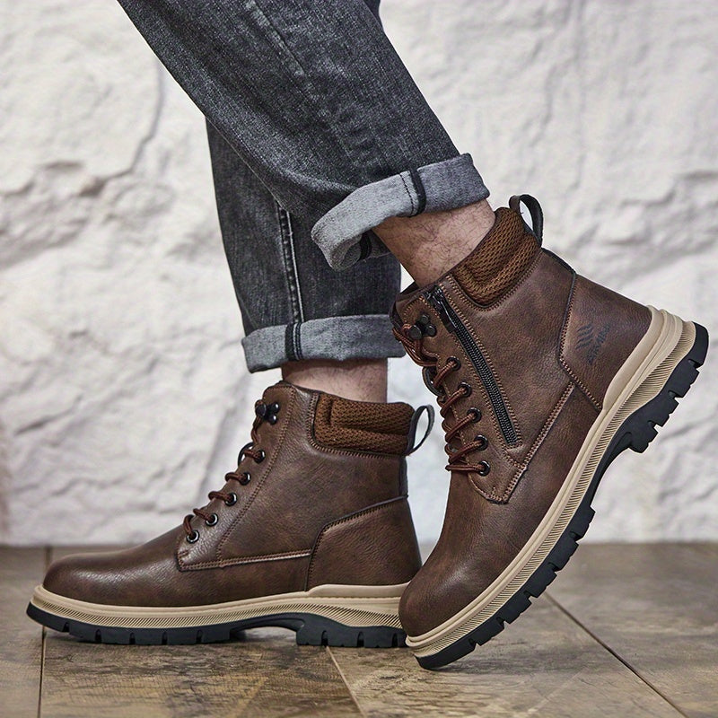 Men's Work & Safety Boots - Steel Toe Protection & Puncture Resistant – Black / Dark Brown – view 9
