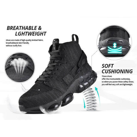 Men's Work & Safety Boots - Steel Toe Protection & Puncture Resistant – Black – view 7