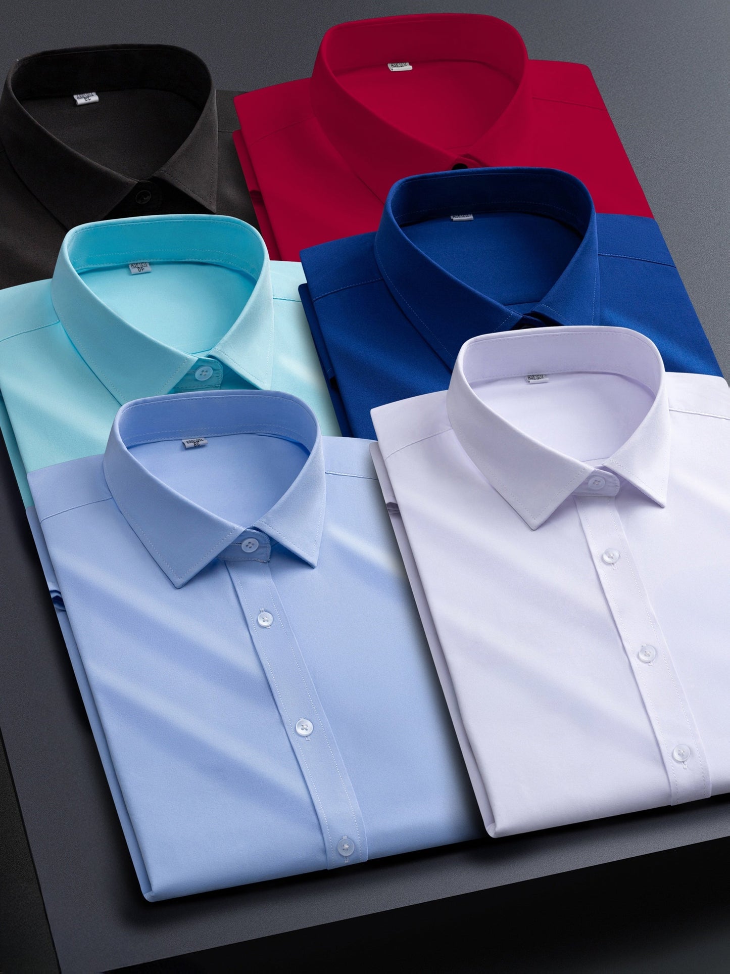 Men's solid long-sleeve button-up dress shirt – view 32