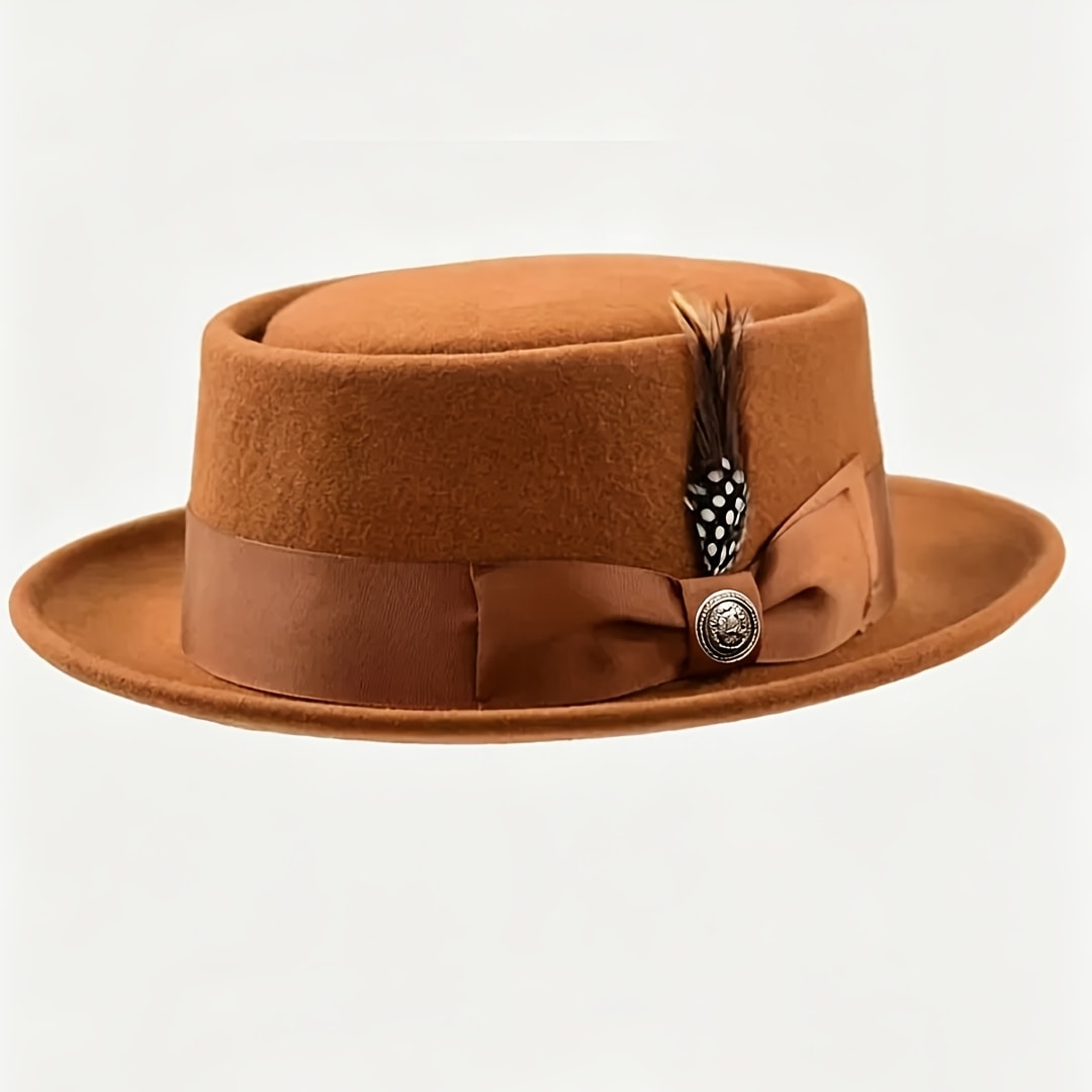Pork Pie Hat - for Men Women - Premium Wool Adjustable Lightweight, Dress Wedding - product detail view 23