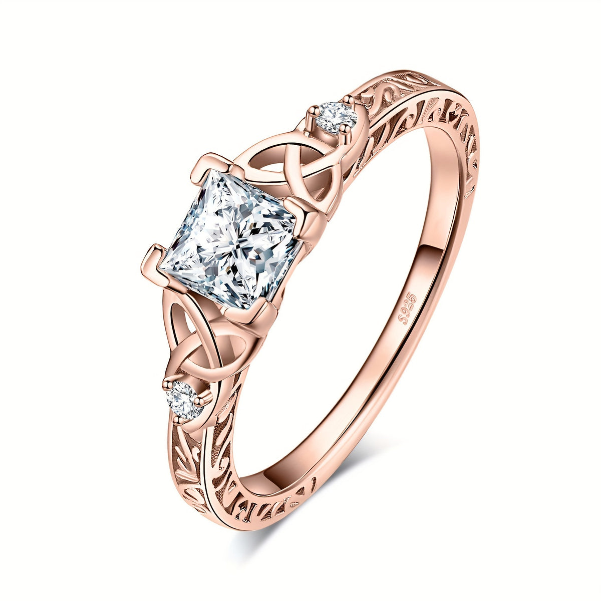 Rings for Women - Engagement Ring for 925 Sterling Silver Princess Cut Cubic Zirconia - product detail view 15