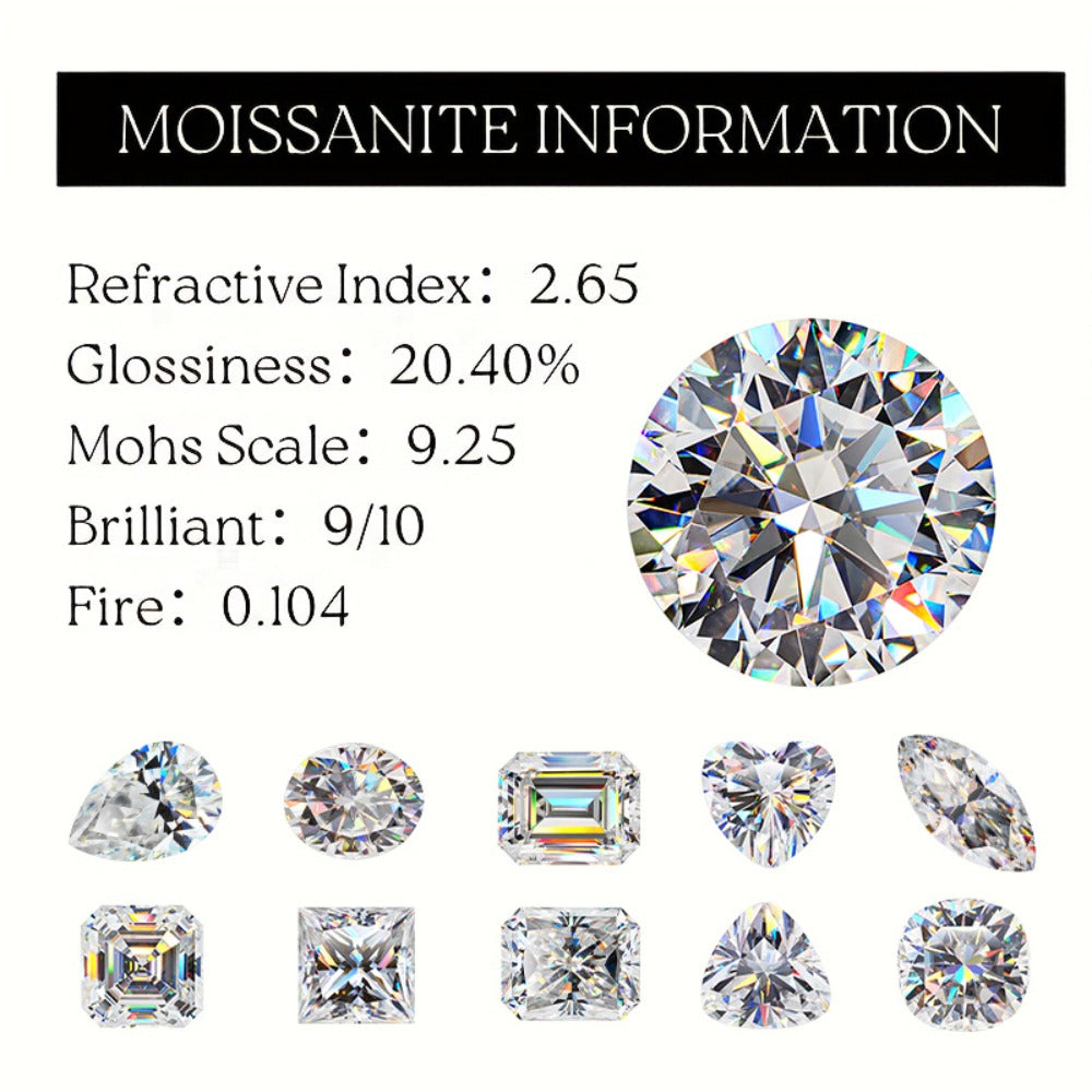 Rings for Women - Moissanite Wedding Ring S925 Sterling Silver Sparkling Solitaire - product detail view 10