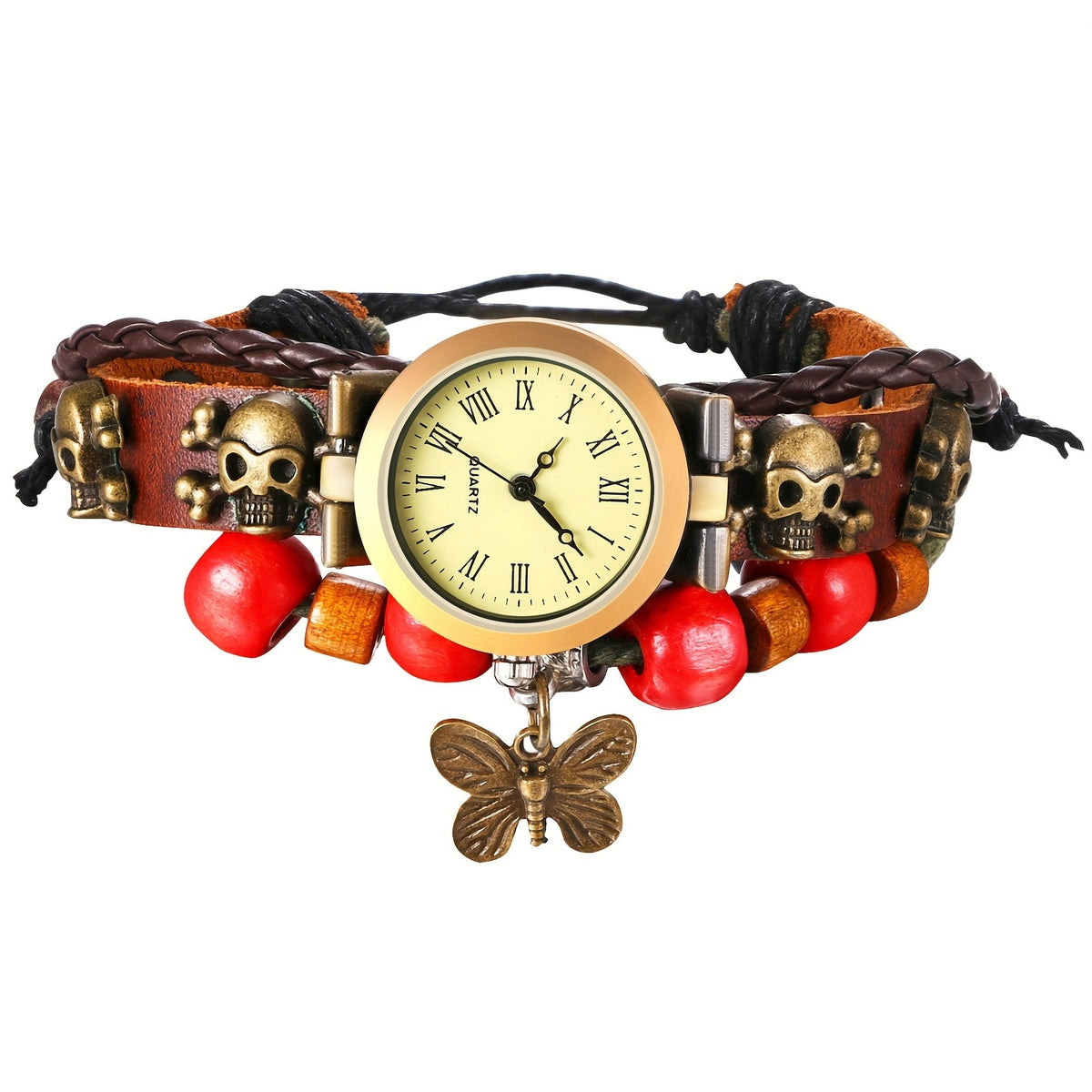 Women's Quartz Watch - Bracelet Vintage Ethnic Analog Faux Leather Cord Multi-Layer Wrap with - product detail view 27