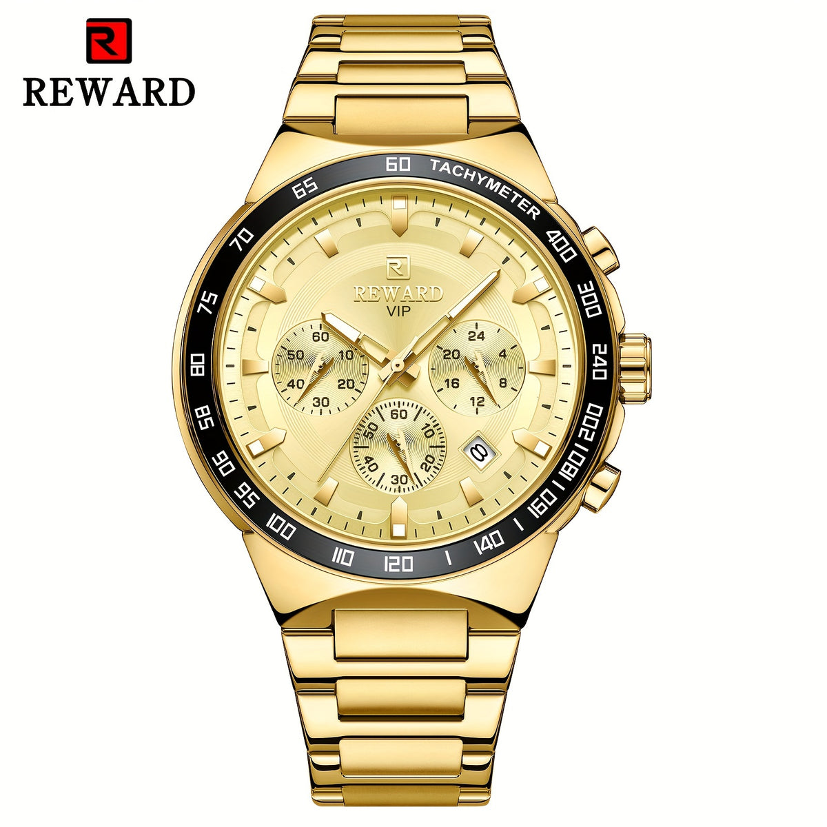 Men's Quartz Watch - Chronograph Sport REWARD VIP Luminous Stainless Steel Wristwatch Ice Blue - product detail view 26