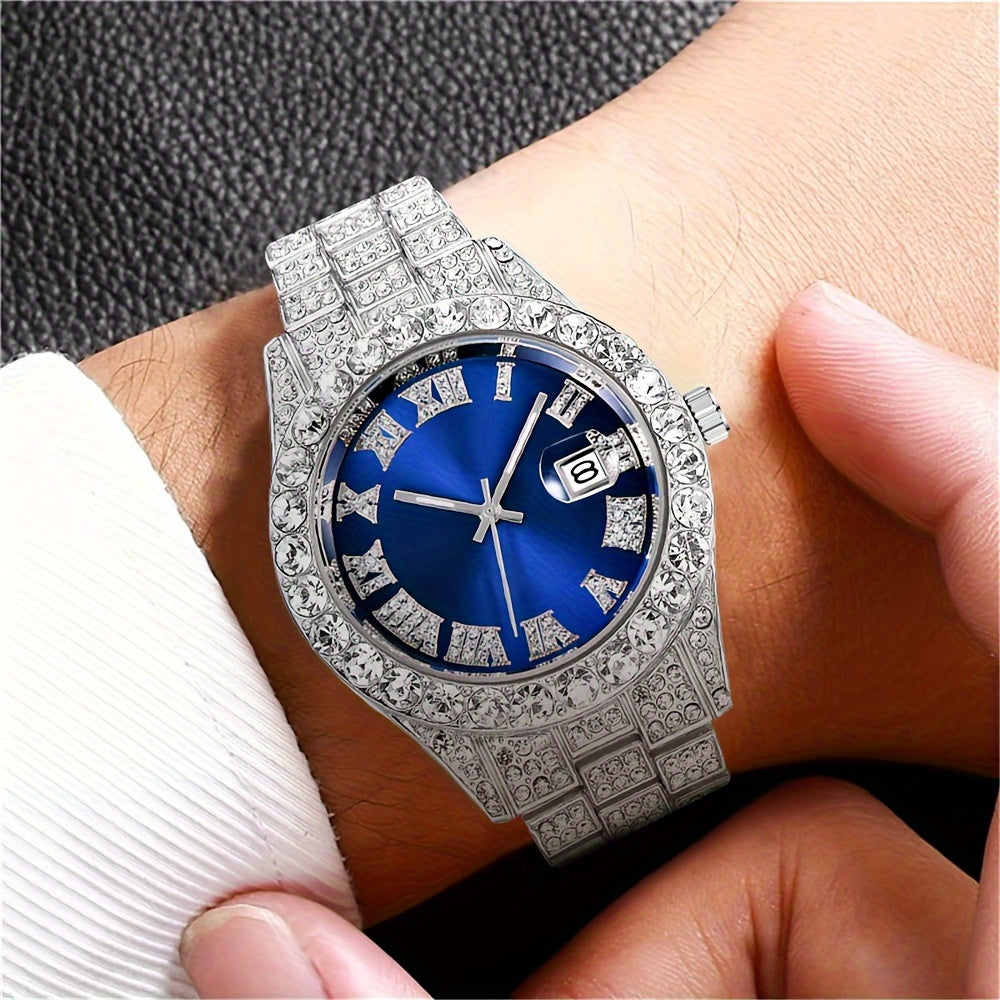 Men's Quartz Watch - Gold Silver Two-Tone Luxury Unisex Analog Dress Wristwatch for Women - product detail view 17