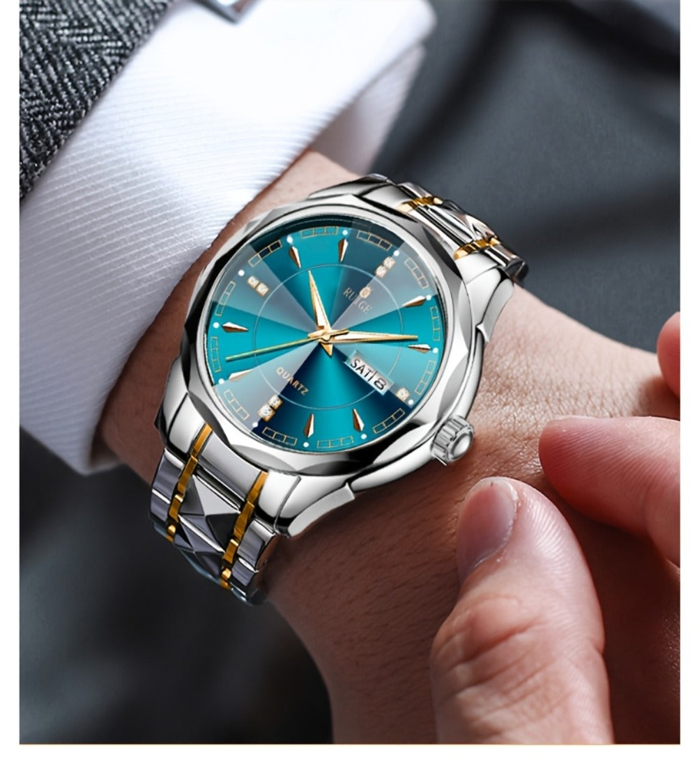 Men's Quartz Watch - 's Luminous Chronograph | Stainless Steel Wristwatch with Calendar Date - product detail view 17