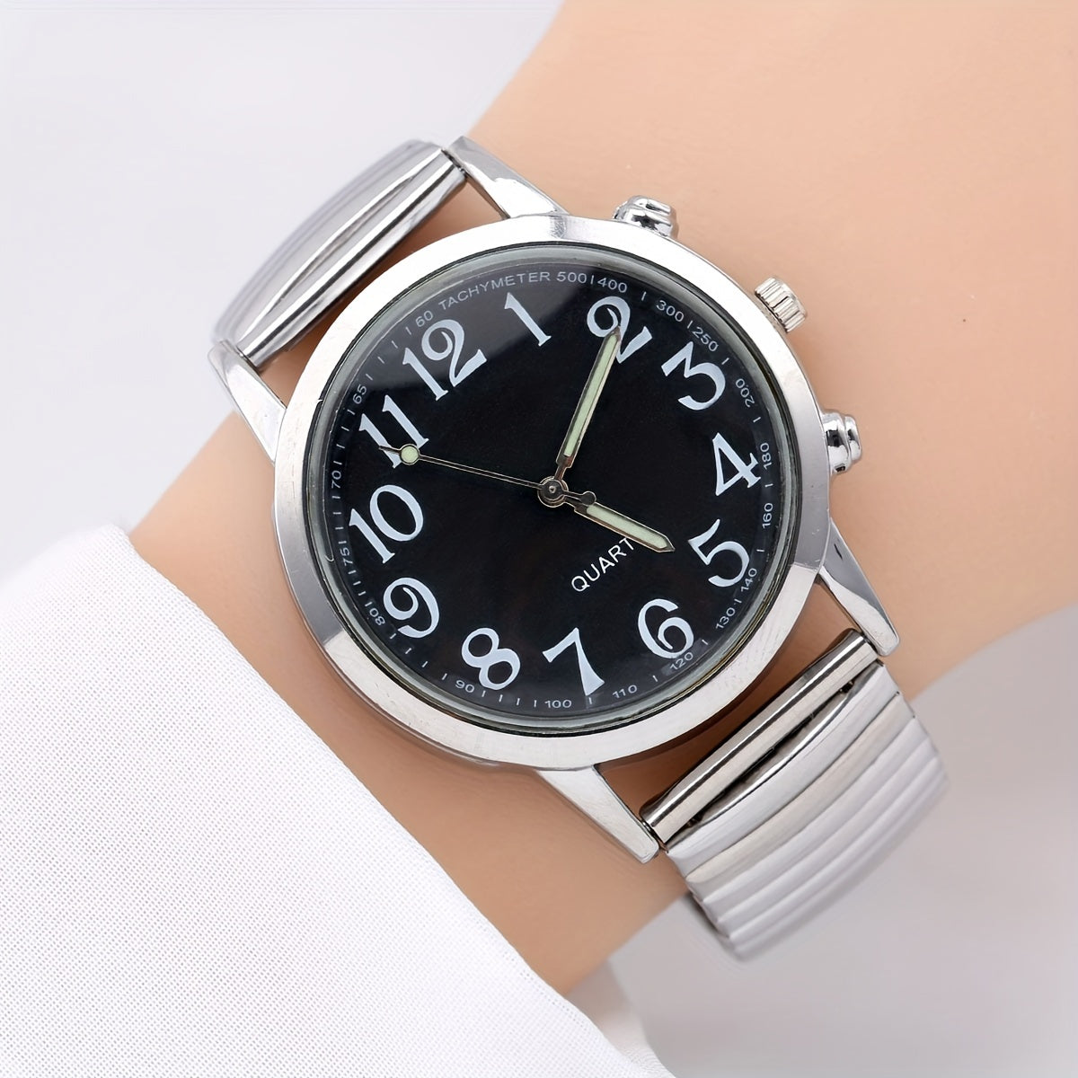 Women's Quartz Watch - 's Luminous Hands Analog Adjustable Stretchy Stainless Steel Band Casual - product detail view 11
