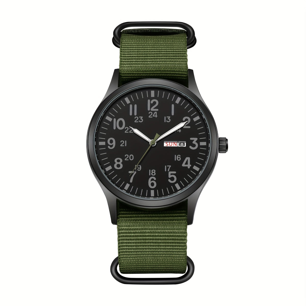 Men's Quartz Watch - 's Outdoor Sport Nylon Strap, Luminous Dial, 24H Scale & Date Calendar - product detail view 37