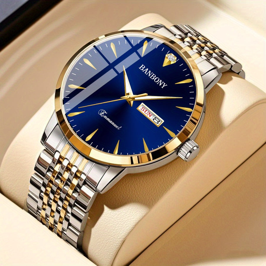 Men's Quartz Watch - Unisex Rhinestone Stainless Steel with Date Display - IPX7 Waterproof - product detail view 18