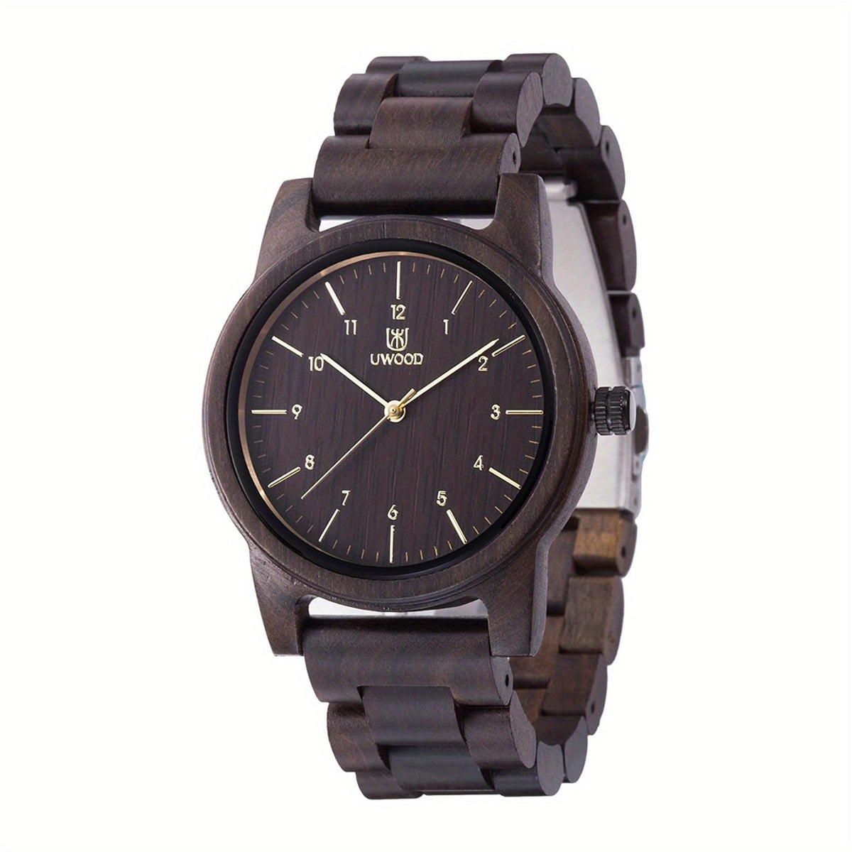 Men's Quartz Watch - Uwood Sandal Walnut Wooden for & Women Vintage Unisex Wristwatch | Tan - product detail view 14