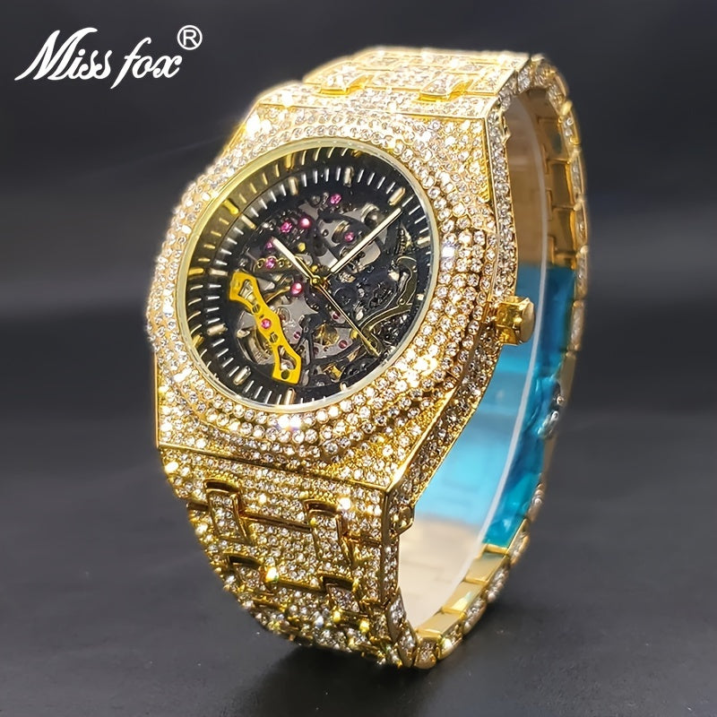 Men's Watch - Iced Out Automatic Mechanical for & Women Hip Hop Luxury Large Dial, Full - product detail view 12
