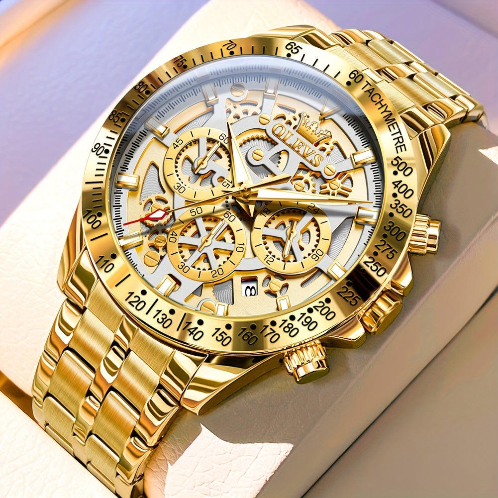 Men's Watch - OLEVS Chronograph Luxury Stainless Steel Multifunction Date Display - product detail view 24