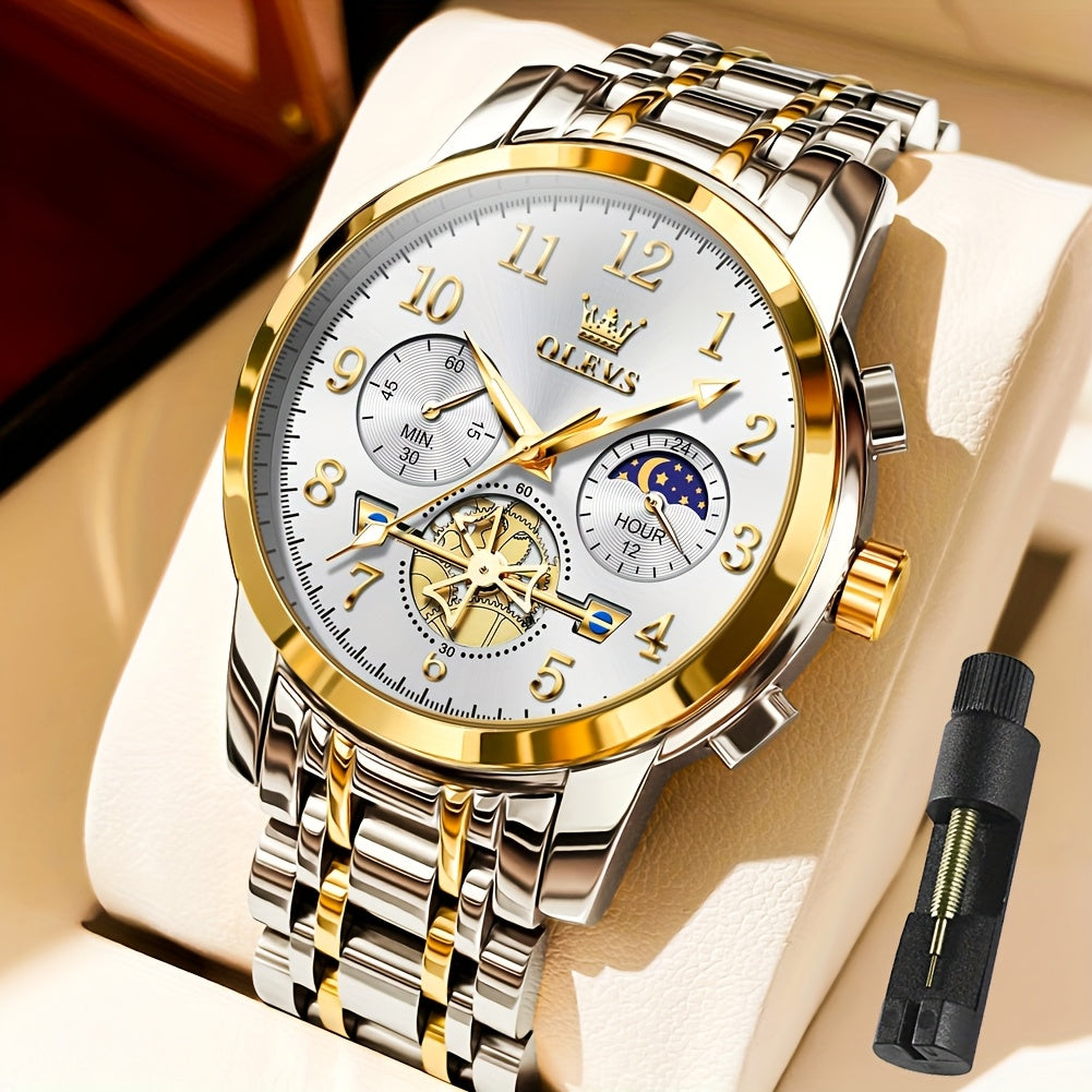 Men's Watch - OLEVS 's Luxury Dress Big Face, Waterproof, Luminous, Calendar, Stainless - product detail view 36