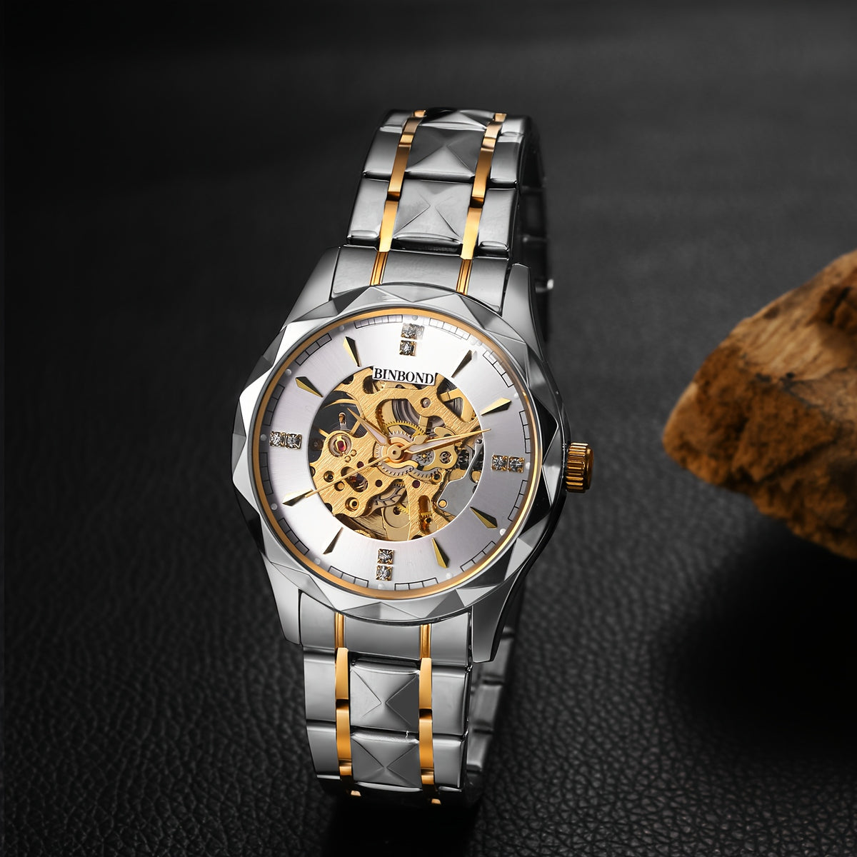 Men's Watch - 's Automatic Skeleton | Self-Winding Mechanical Wristwatch with Open Heart - product detail view 19
