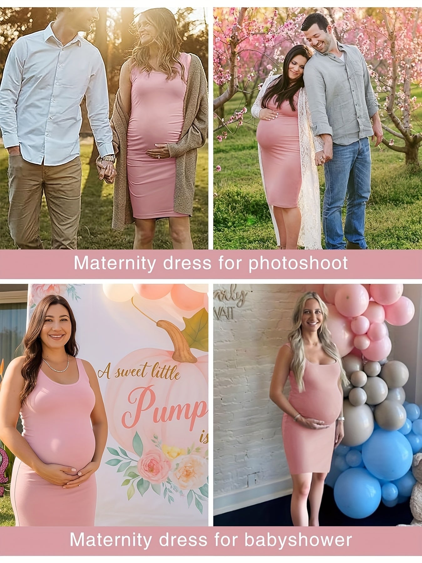 Sleeveless side-ruched maternity tank midi dress – view 12