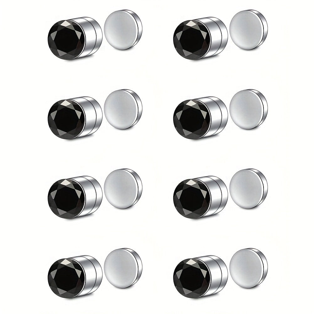Stud Earrings for Women - Magnetic for Men Multi-Pack - Round Square Embellished Non-Piercing Ear - product detail view 29