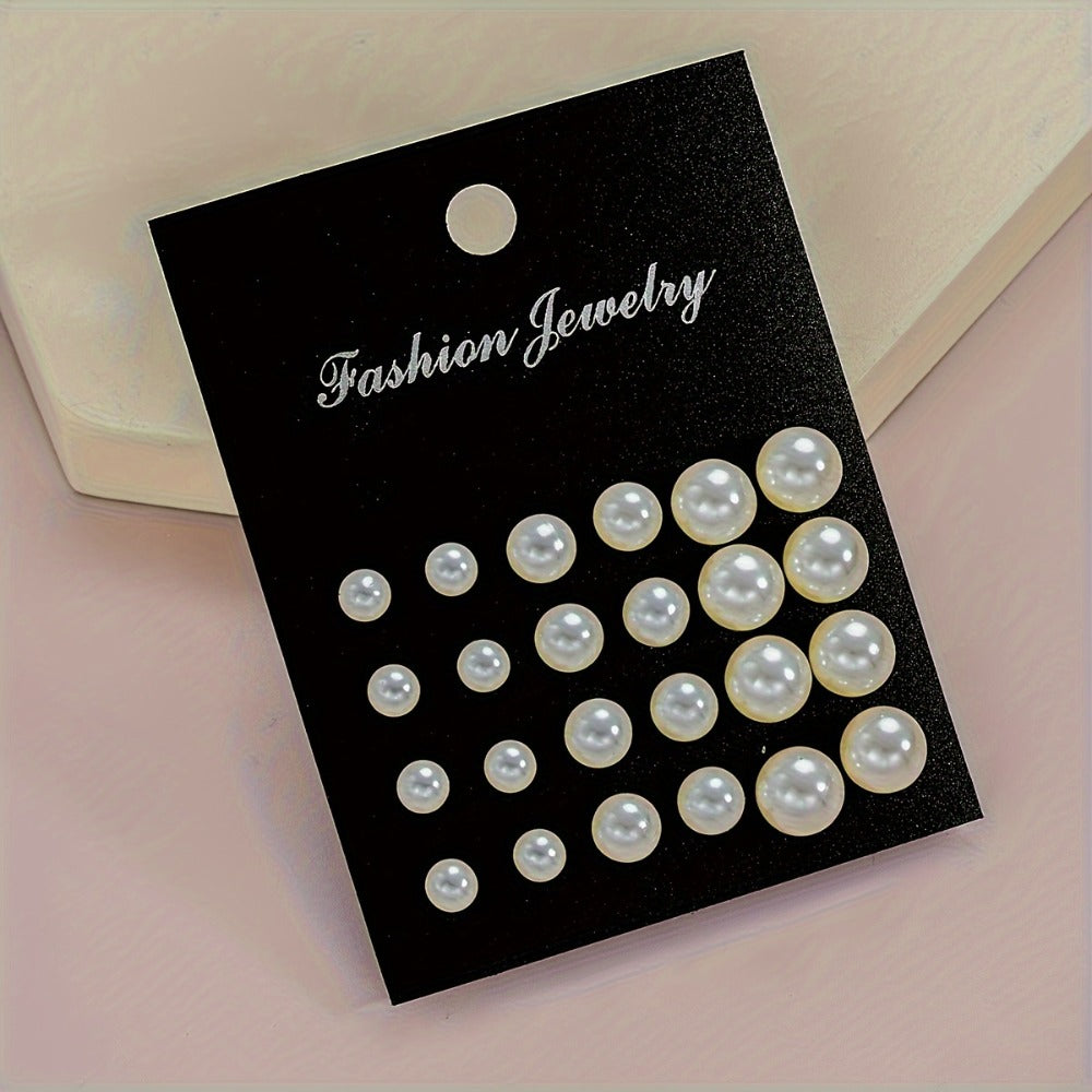 Stud Earrings for Women - Pearl Rhinestone Earring Set 114pcs Imitation Pearl & Rhinestone Earring - product detail view 5