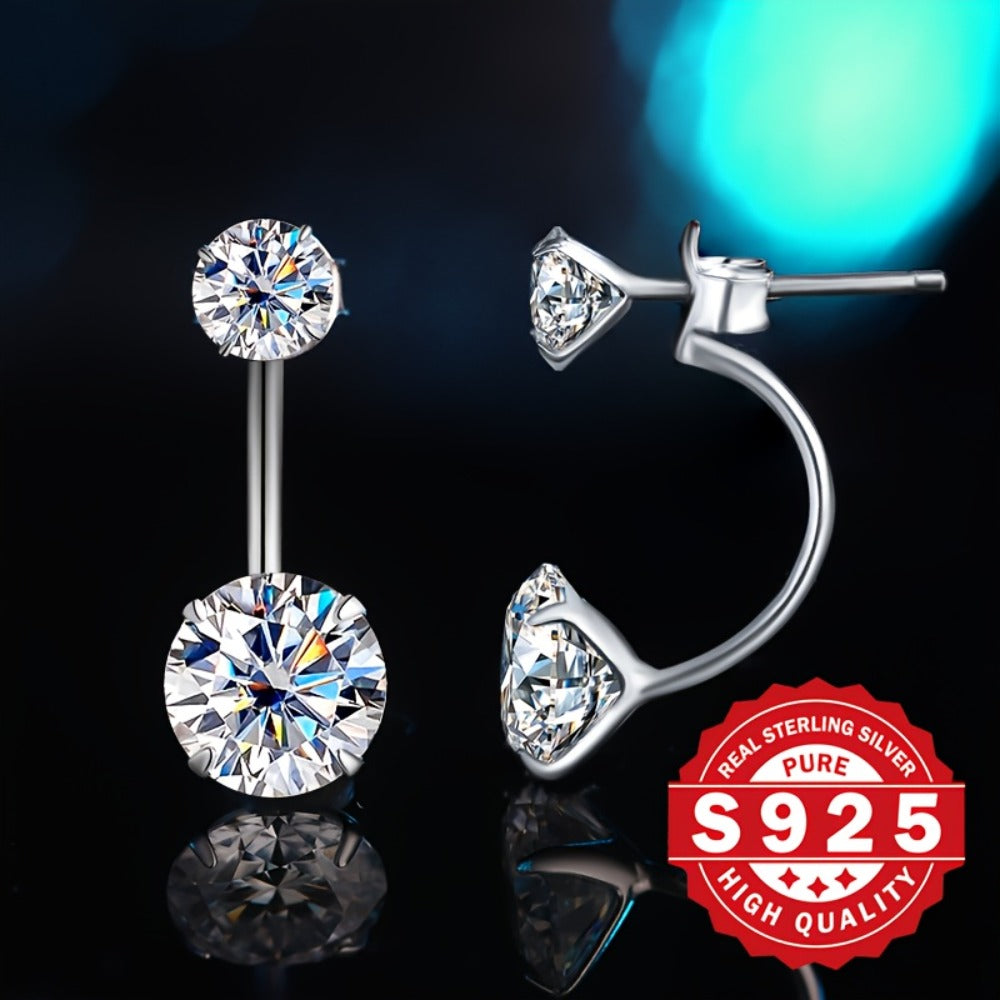 Stud Earrings for Women - S925 Sterling Silver Elegant for - Delicate Luxury Silver , Low Allergy - product detail view 5