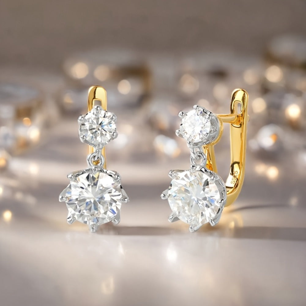 Stud Earrings for Women - S925 Sterling Silver Screw Back - Hip Hop Gold Ear for & Men, Secure - product detail view 10