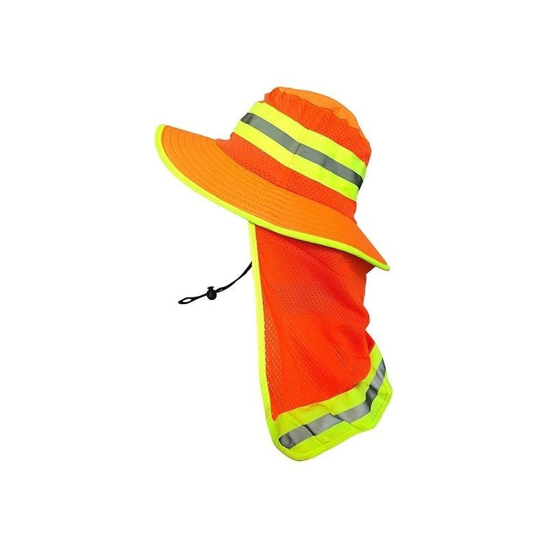 Sun Hat - Boonie Wide Brim with Neck Flap High Visibility Reflective Strips UV - product detail view 14