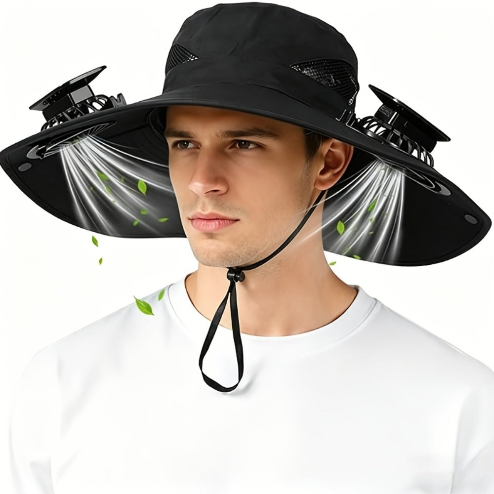 Sun Hat - Solar Powered Fan with UV Protection 3-Speed Adjustable Cooling Fan Cap - product detail view 11