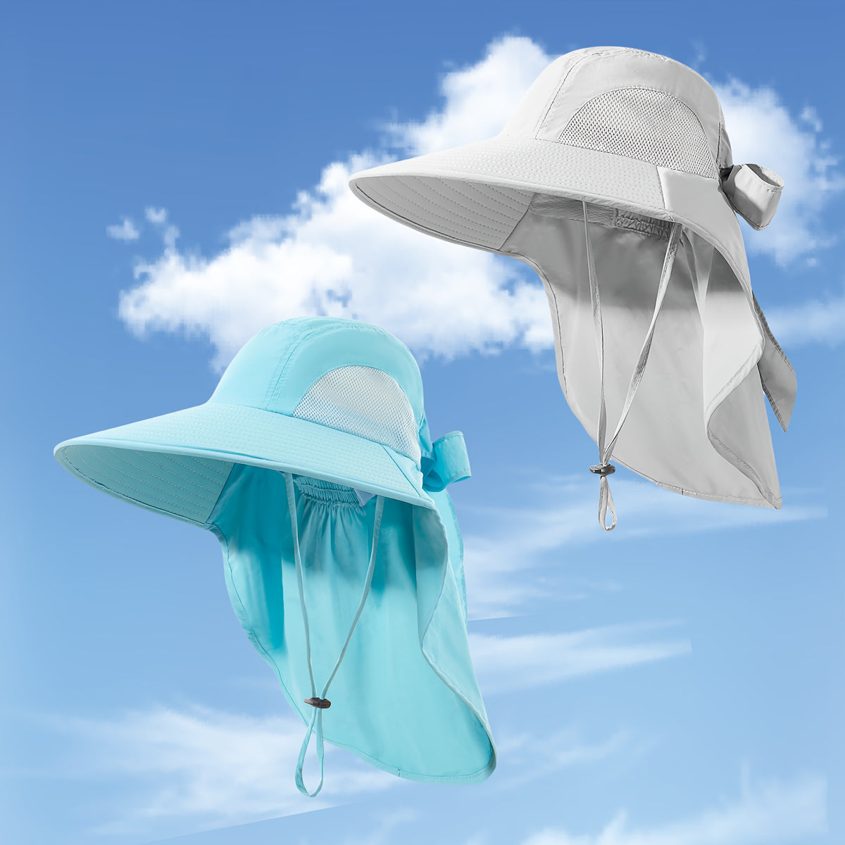 Sun Hats - Hat Women Wide Brim Foldable Bucket Hat with Neck Cover - UPF UV - product detail view 26