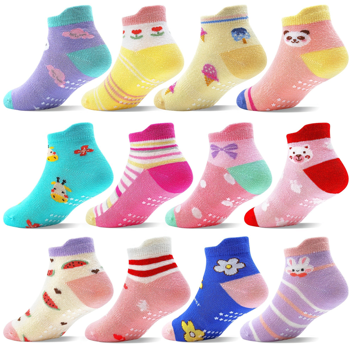 Toddler Non-Slip Walking Socks - 12-Pair Pack – view 9