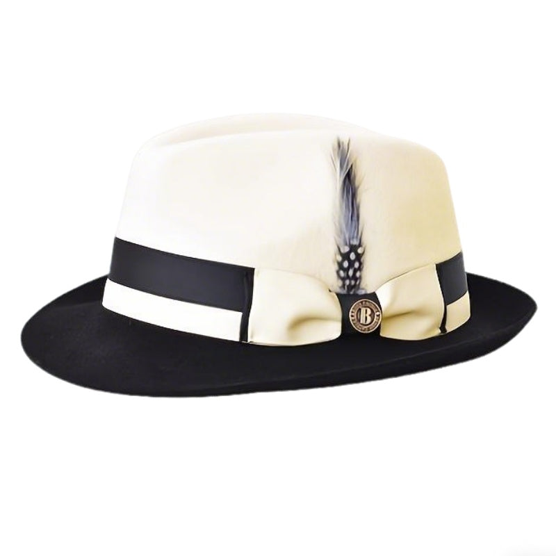 Top Hat - Men Vintage British Gentleman Cashmere Wool Felt Dress Adjustable 57-60cm - product detail view 19