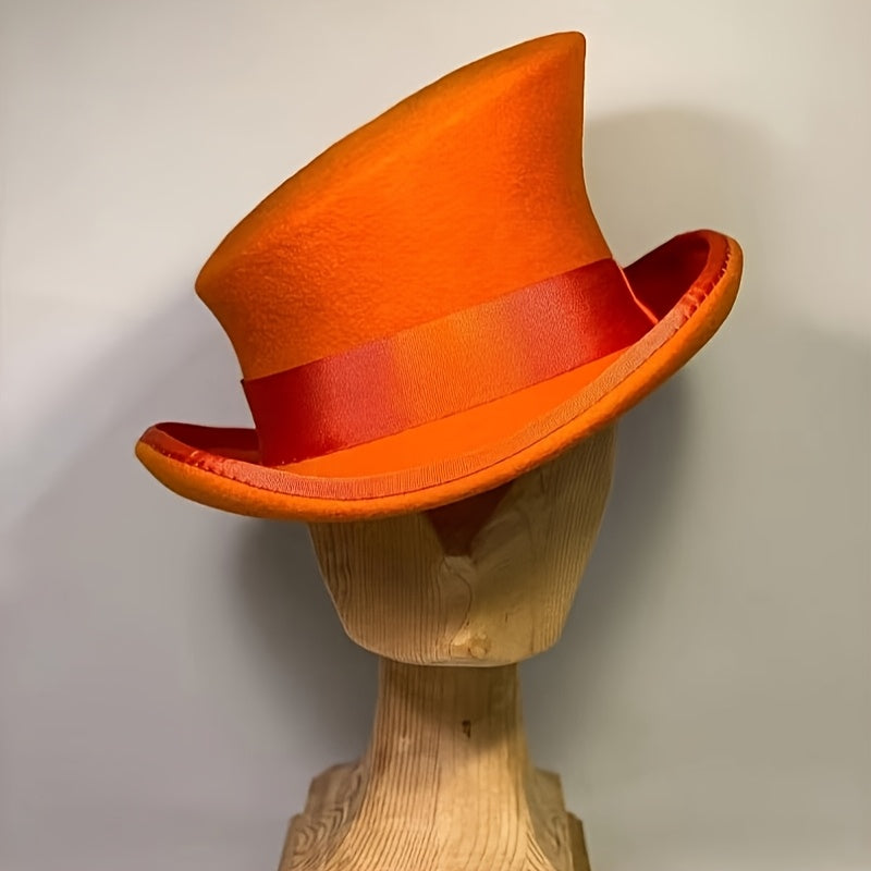 Top Hat - Wool Felt with Ribbon for Women Men - Asymmetrical Adjustable Church - product detail view 39