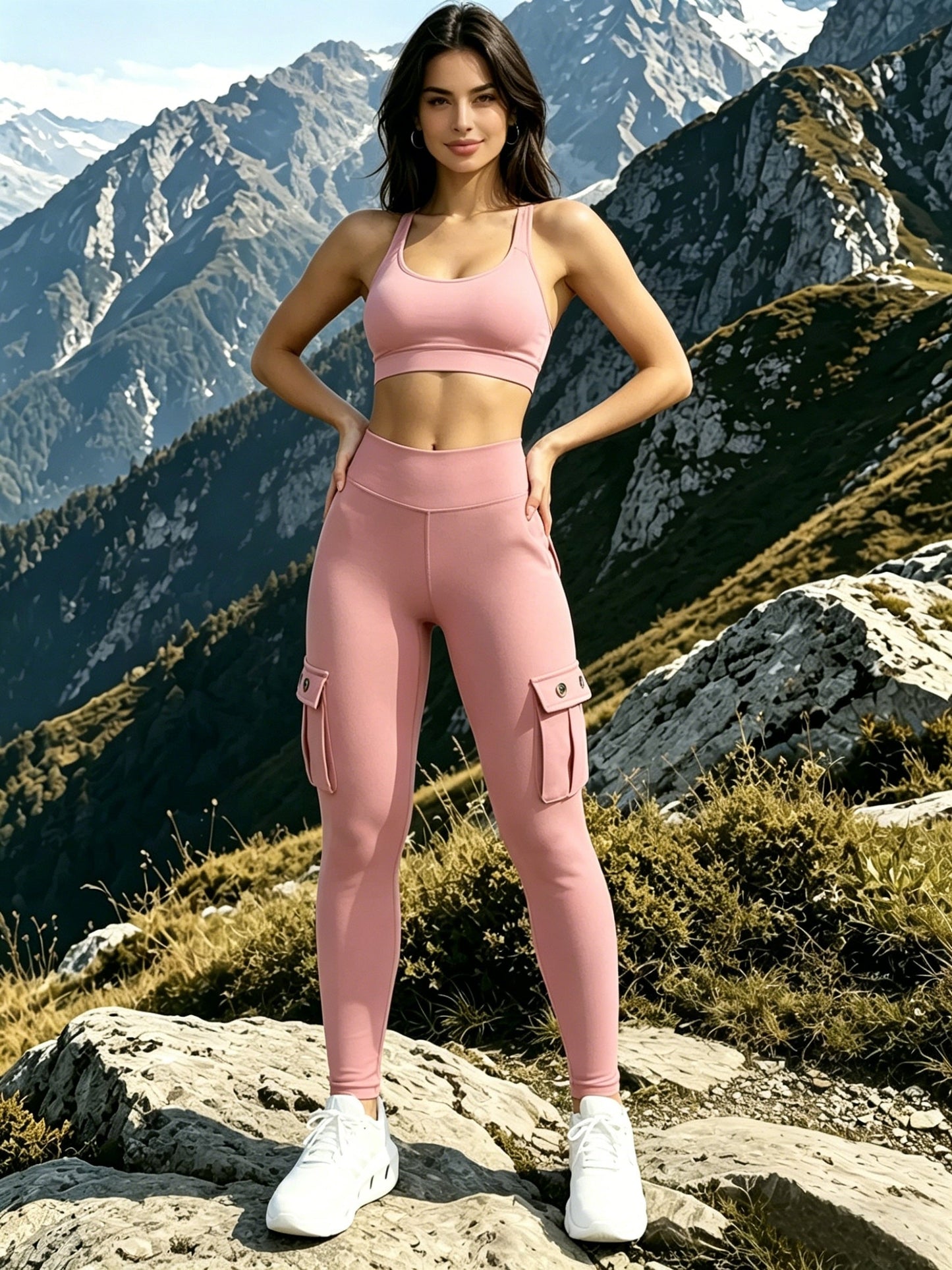 Unisex Leggings - Lace detail view