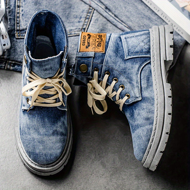 Unisex Sneakers - High-Top Canvas & Lace-Up – view 8