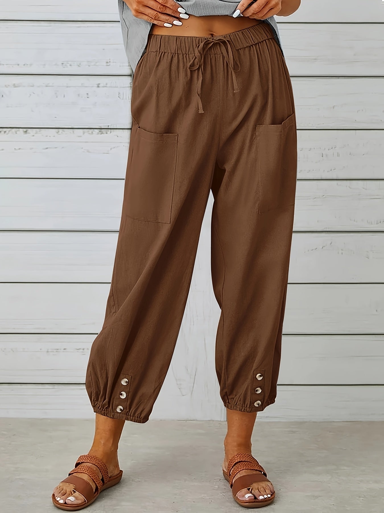 Unisex Two-Piece Outfit Set - Button-Front Wide-Leg detail view
