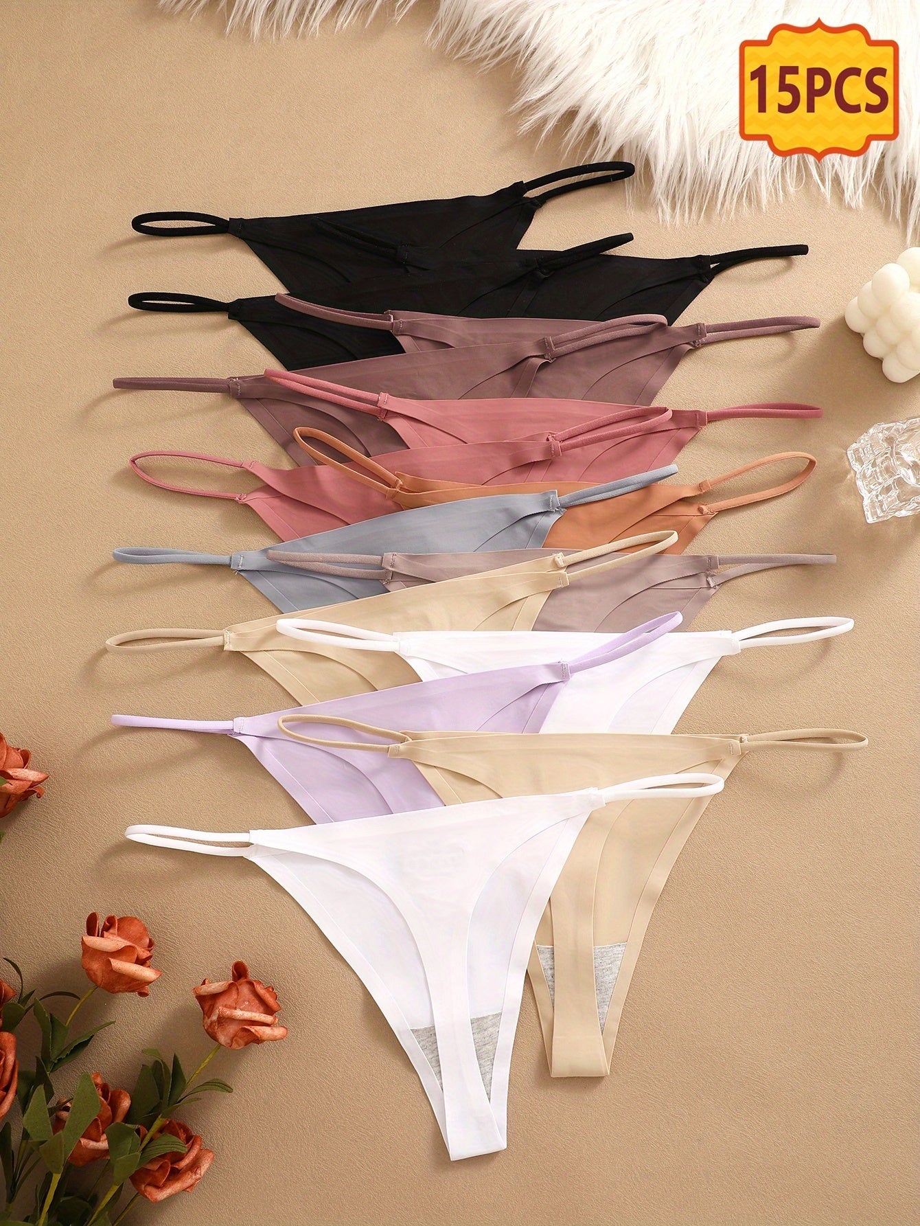 Women's 15-Pack Seamless Thongs - Smooth No-Show Fit – view 6
