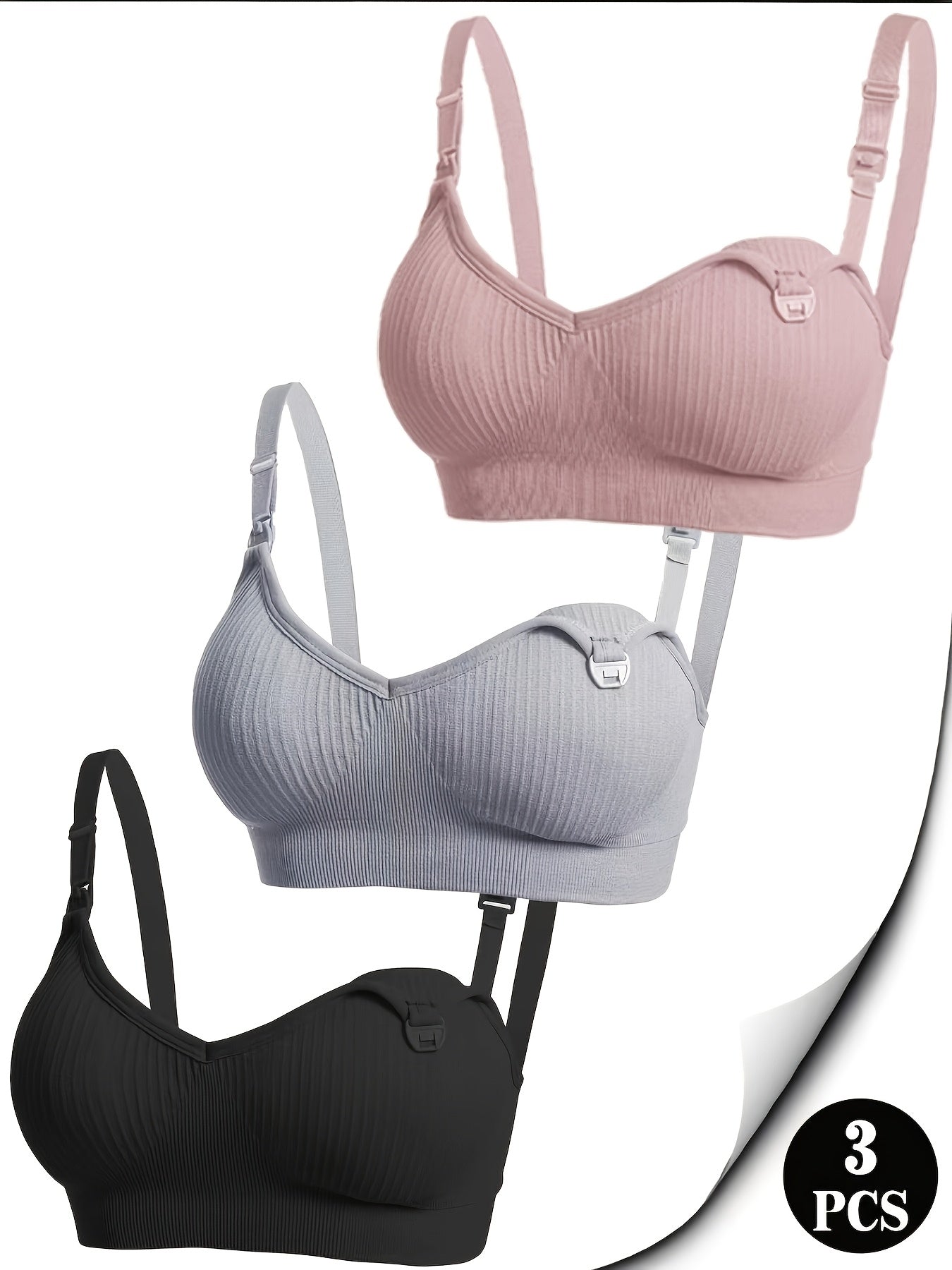 Women’s 3-Pack Nursing Bra - Breathable Daily Comfort detail view