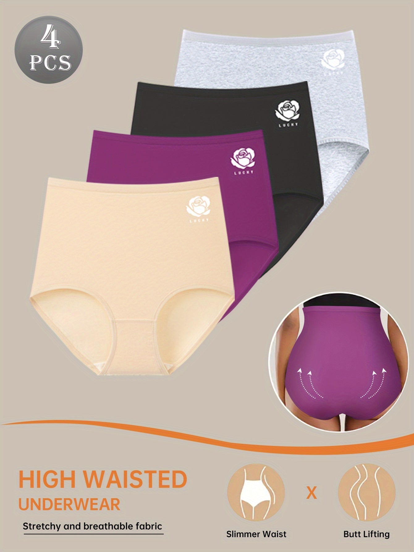 Women's 4-Pack High-Waist Briefs - Floral Everyday Comfort - Mixed colors – view 14