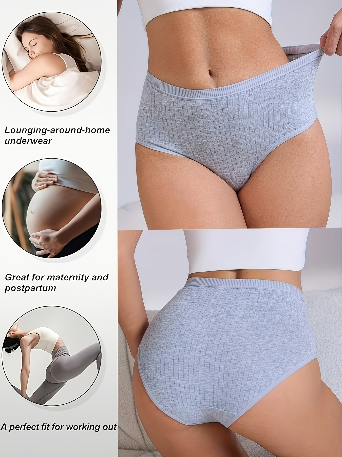 Women's 6-Pack Mid-Rise Thongs - Ribbed Everyday Comfort detail view