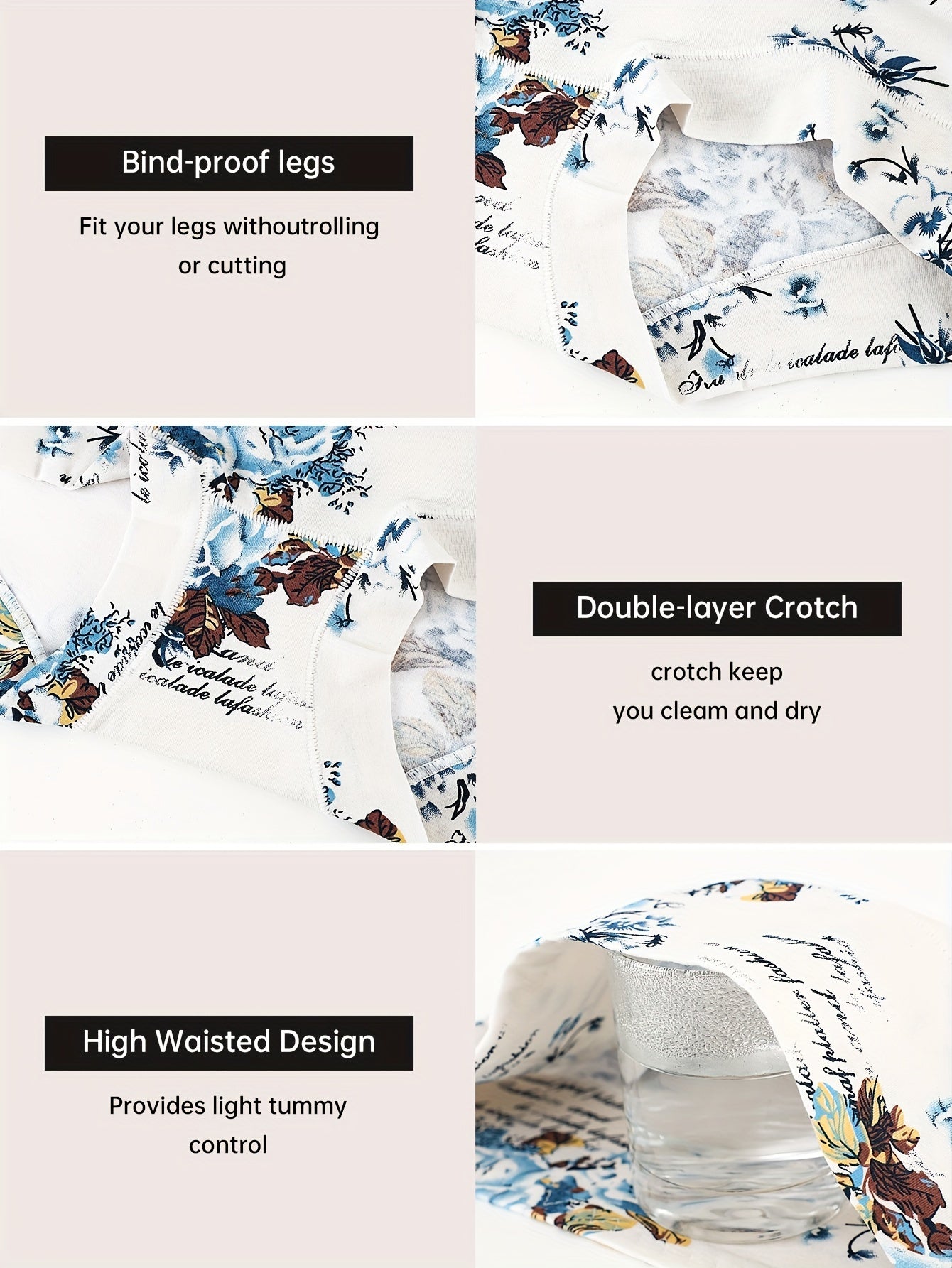 Women’s 8-Pack High-Waist Boyshorts - Breathable Daily Comfort – Mixed Color Floral – view 8