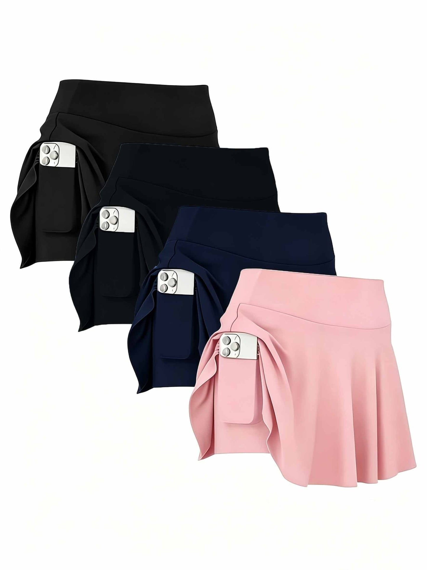 Women's Active Skort 4-Pack - High-Waist Pocket Detail detail view