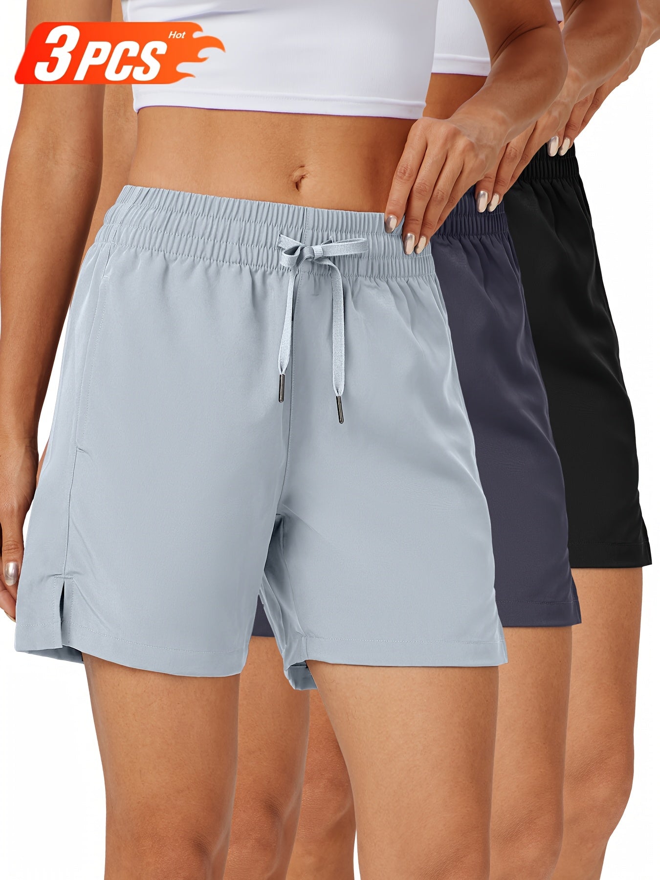 Women's Athletic Shorts - 3-Pack Regular Fit – Black option – view 9
