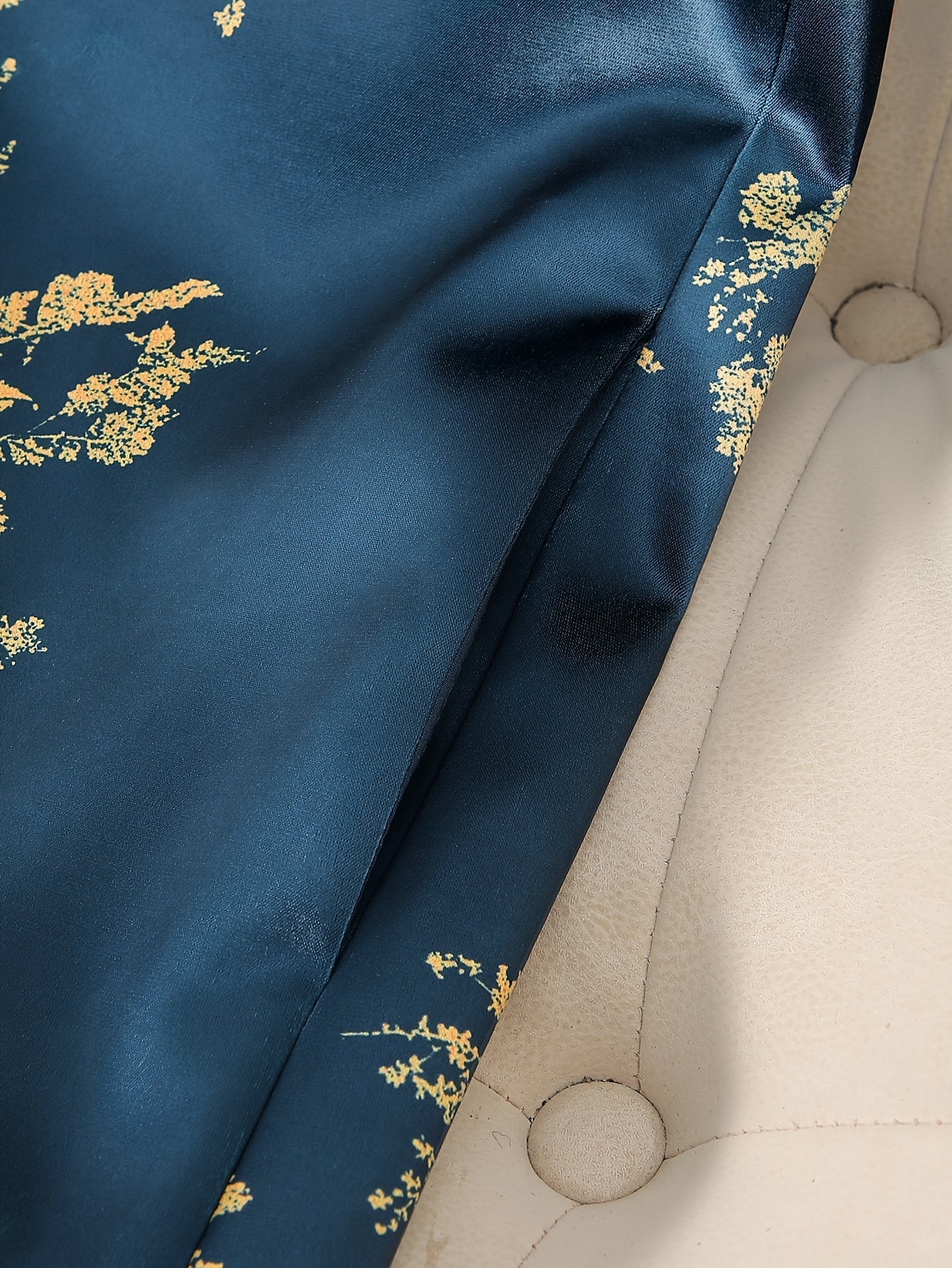 Women's Baroque Floral Blazer - Longline Single-Button Style detail view
