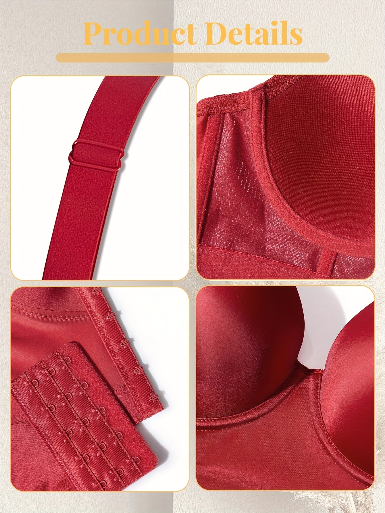 Women’s Bra - Breathable Daily Comfort – Red – view 11
