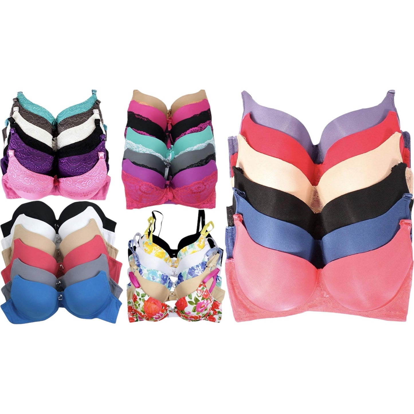 Women's Bra Multipack – Women's Plus Size Underwire Bras 6-Pack - Assorted Print – view 6