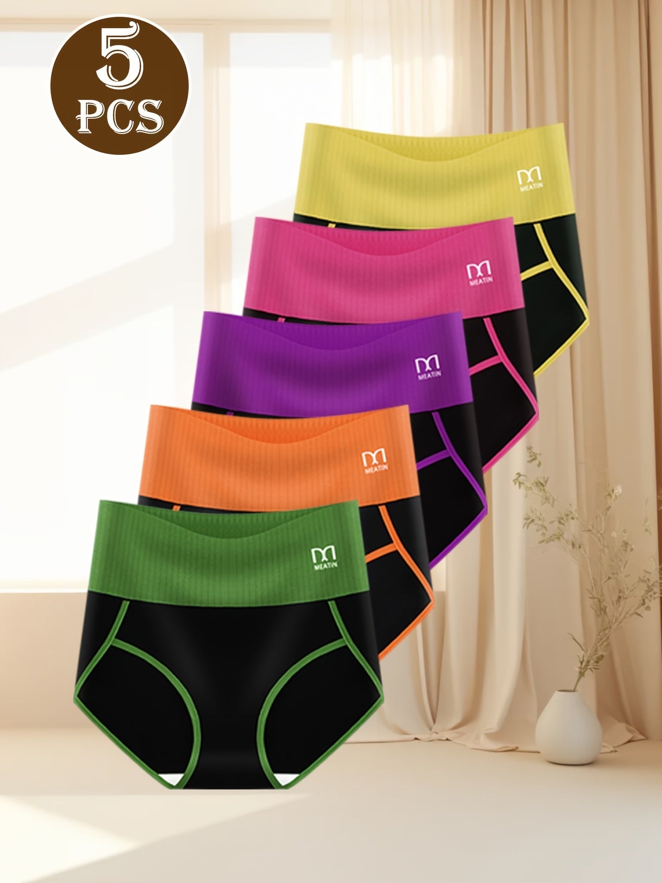 Women's Briefs – Women's Mixed colors High-Waist Striped Underwear – view 14