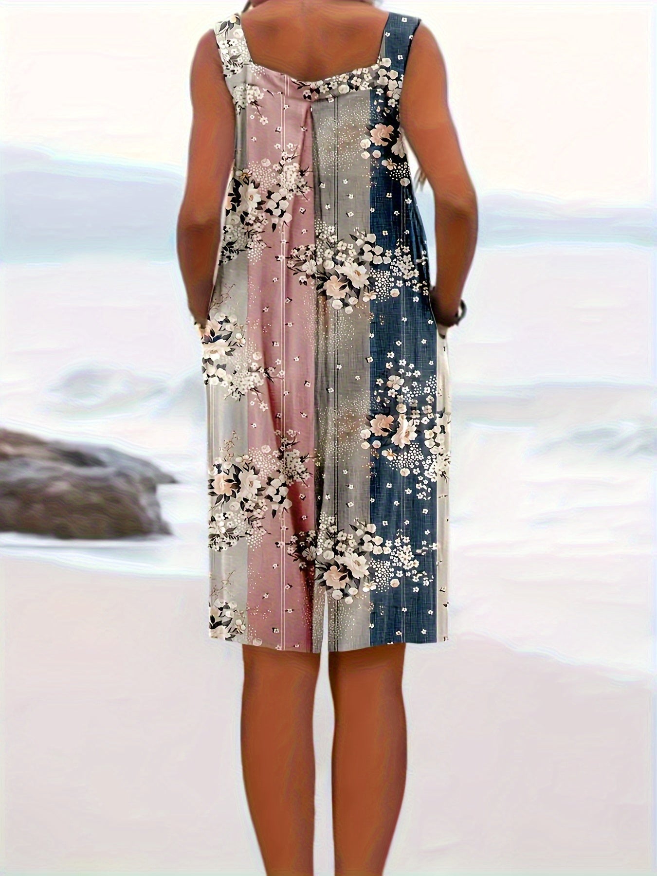 Women's Casual Jumpsuit - Easy One-Piece Silhouette – Multicolor Colorway 53829 detail view