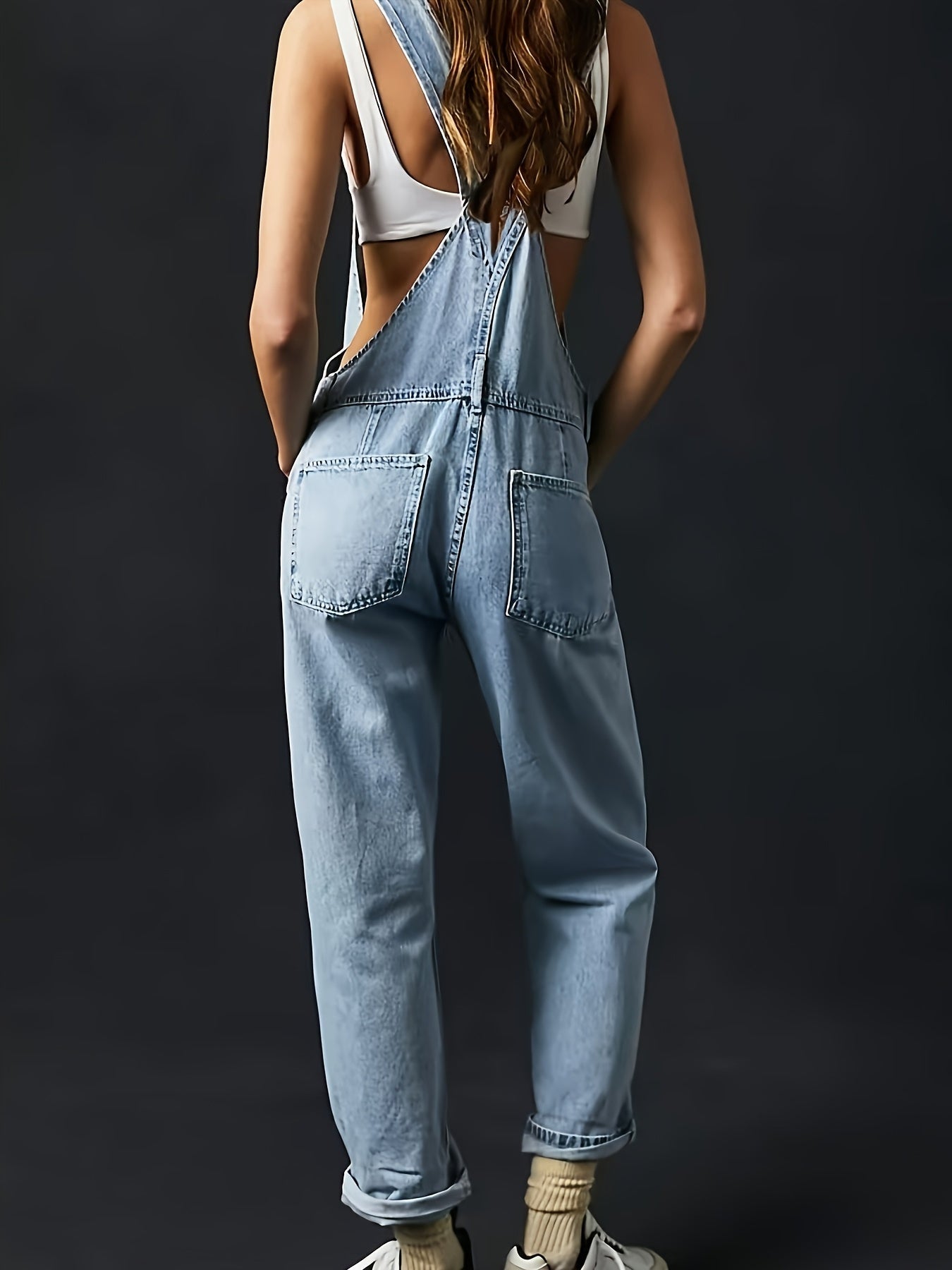 Women's Casual Romper - Pocket Detail Oversized detail view