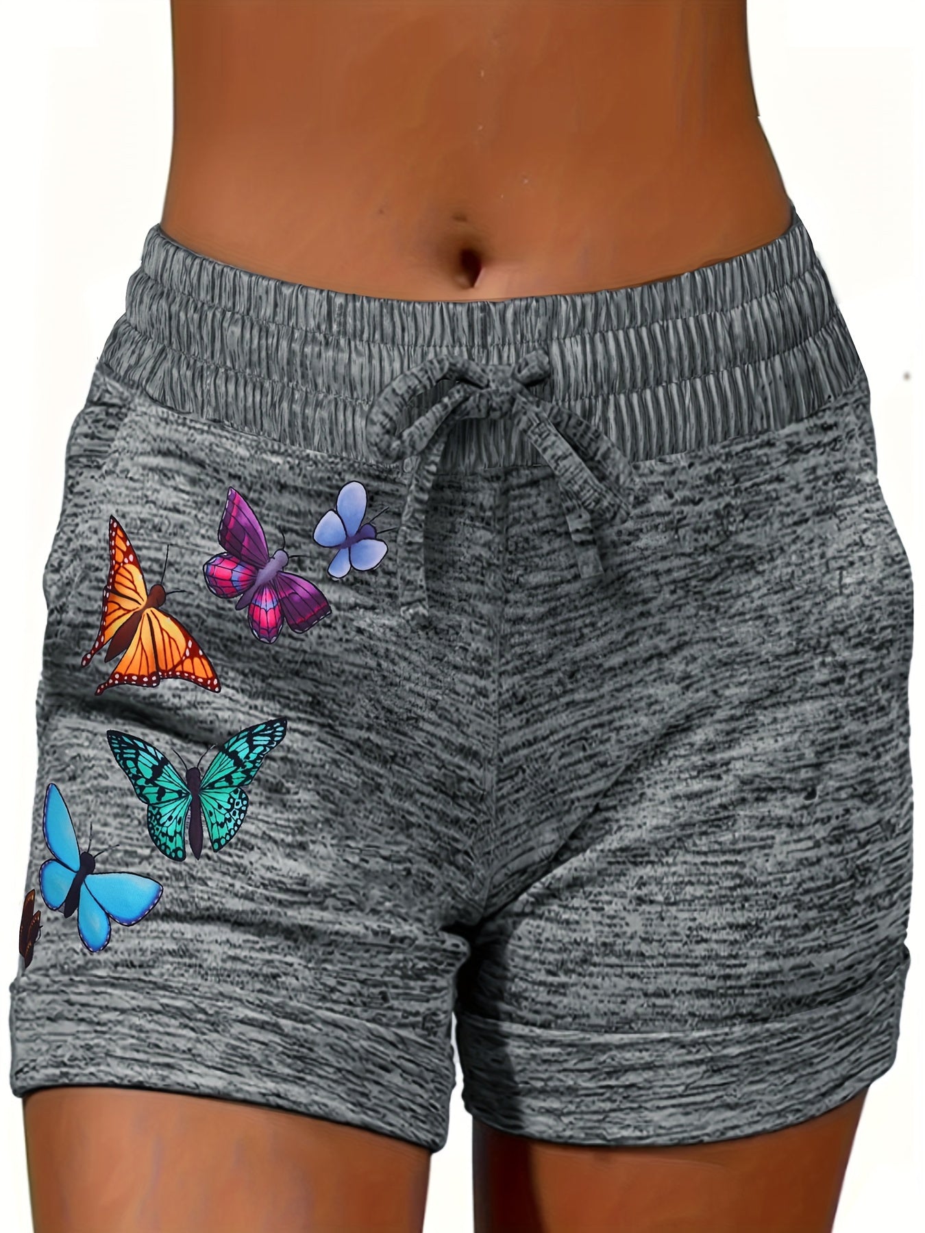 Women's Casual Shorts - Drawstring Regular Fit – Grey option – view 14