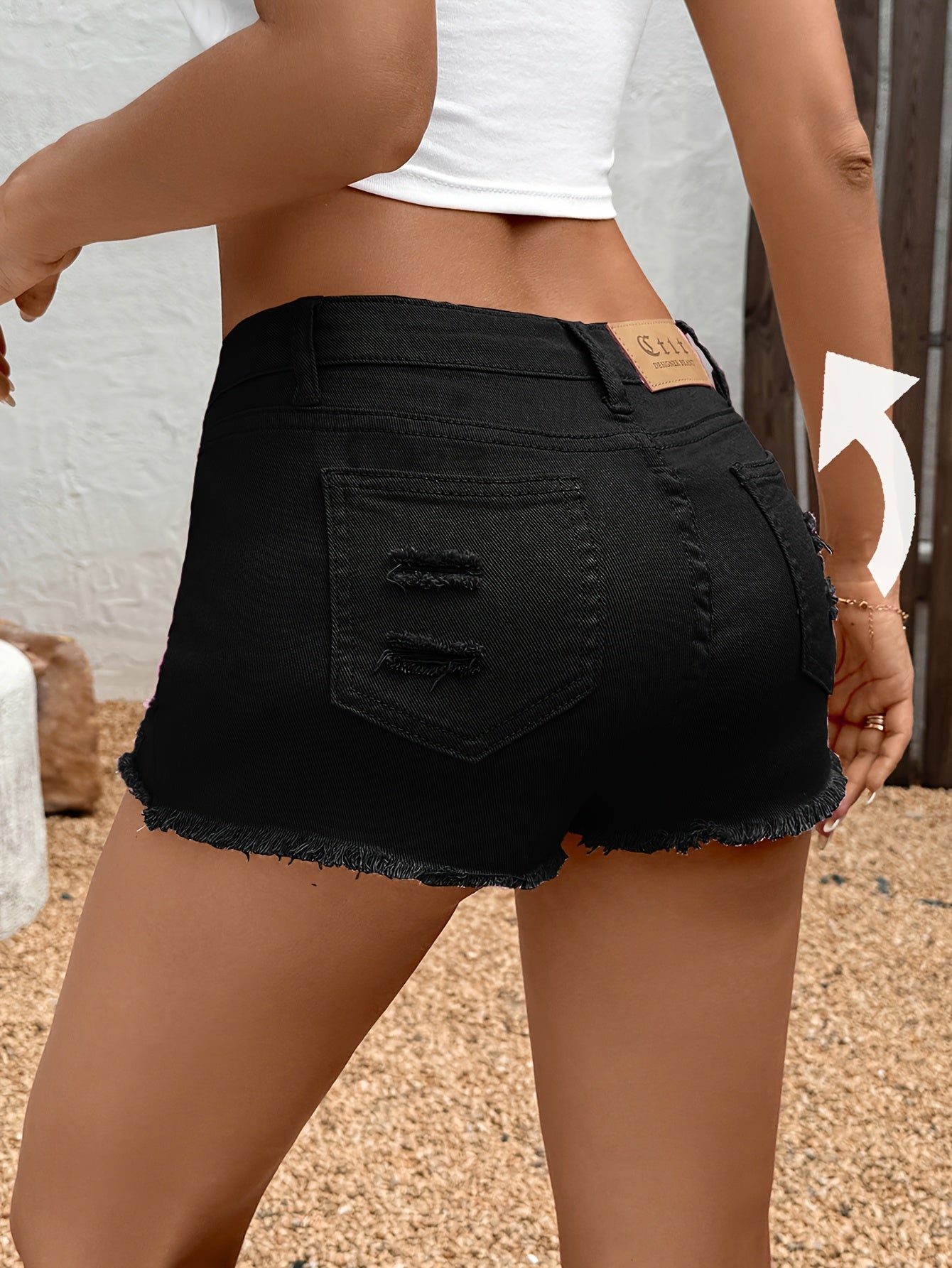 Women's Casual Shorts - High-Waist Fit – Yellow / Pink detail view
