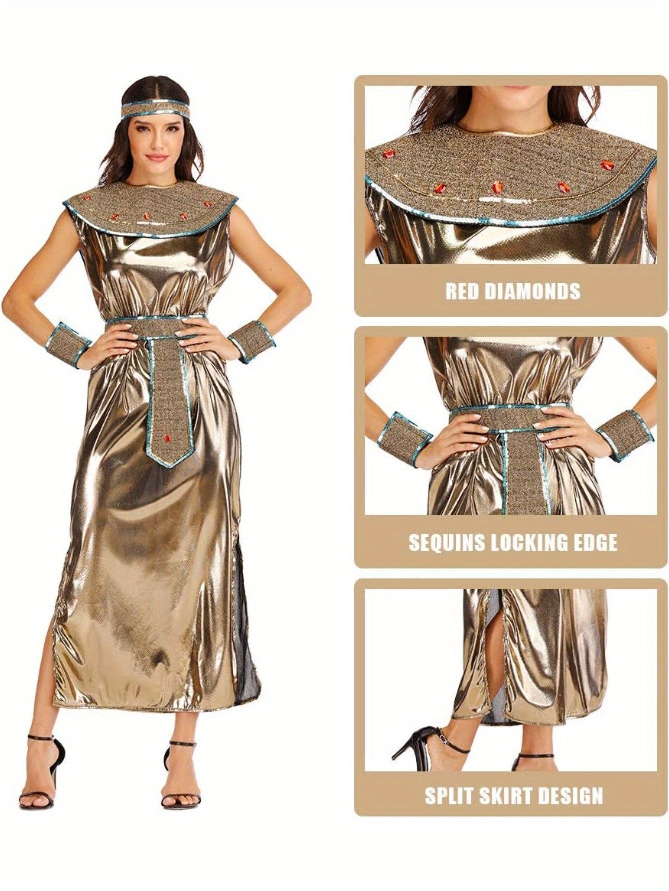 Women’s Costume - Event Costume – Golden detail view