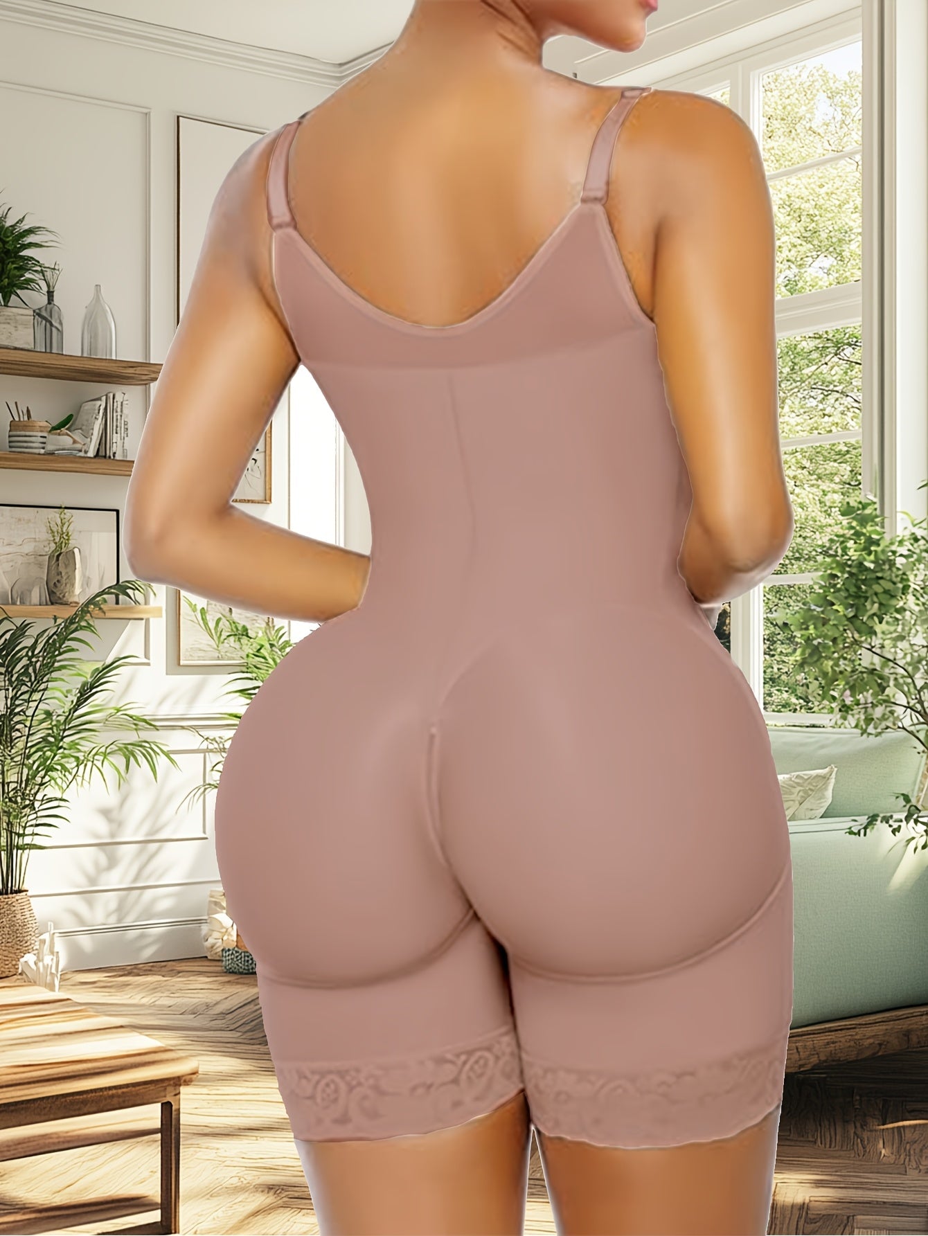 Women's Detachable Strap Shapewear Bodysuit - Zip-Gusset Butt-Lift Body Shaper – view 13