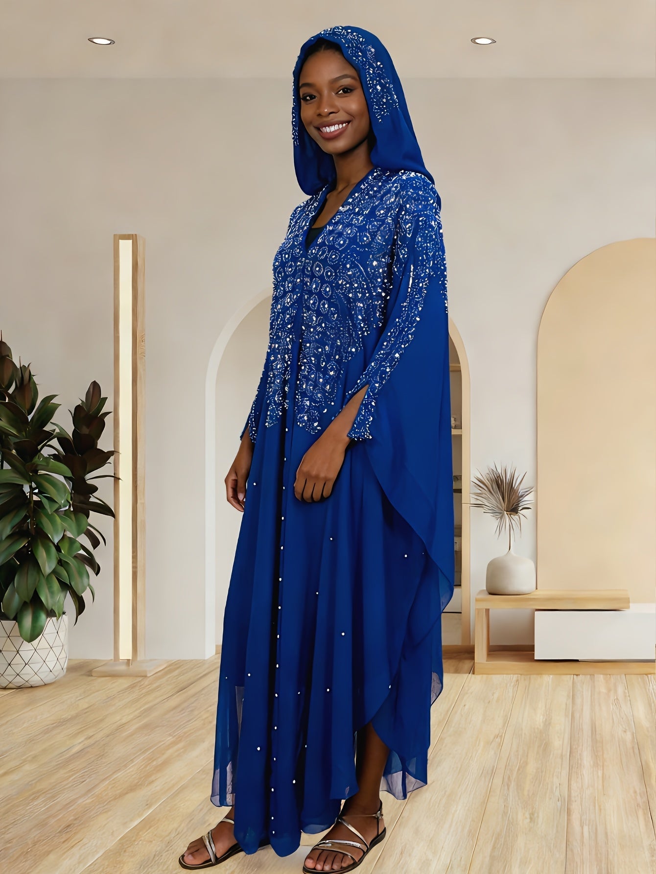 Women's Embellished Shawl - Long Sleeve Relaxed Fit – view 7
